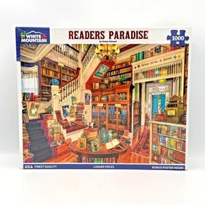 Brand New White Mountain "Readers Paradise" 1000 Pieces Jigsaw Puzzle #1244